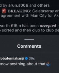 乐鱼官方-遭本人打脸！阿坎吉在罗马诺动态下回复：我啥都不知道